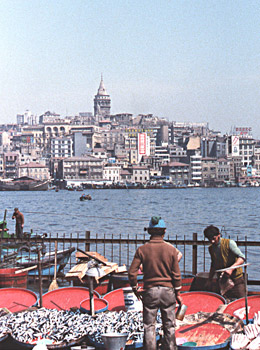 エミノニュからガラタ塔を望む