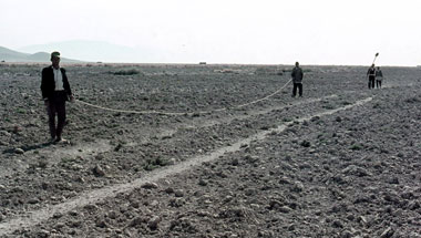 耕地割のための測量