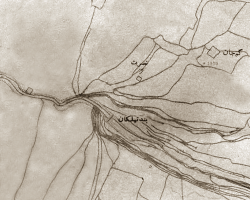 ティラクーン堰　堰から沢山の水路が分岐している。の画像