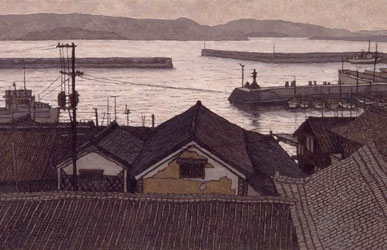 瀬戸の町因島M10油彩　