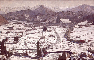 雪の湯沢1977年894×1455ミリ油彩