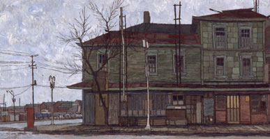 函館の家1982年油彩
