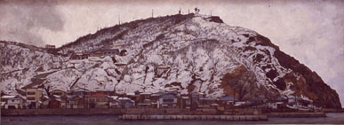 竜飛岬1975年550×1450ミリ油彩