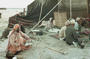 テントでの茶の接待